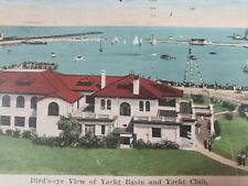C 1925 Aerial Birds Eye View of Yacht Basin & Club St Petersburg FL Postcard picture
