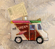 2005 - ICE CREAM TRUCK - OLD WORLD CHRISTMAS -BLOWN GLASS ORNAMENT NEW W/TAG picture