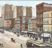 Glittery Main Street Buffalo, by NY S.H.K. & Co. 1900s Vintage Postcard Unposted picture