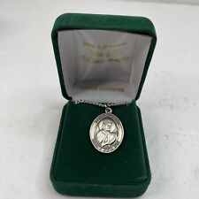Sterling Silver Saint David pendant Stainless Steel Necklace New pray for us picture