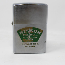 Vintage 1959 Zippo Cigarette Lighter Hissom Drilling Co Midland Texas picture