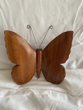 Vintage Handcarved Wooden Butterfly picture