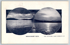 Postcard~ Unique Moonlight View~ The Antlers~ Lake George, New York~ 1908 Cancel picture