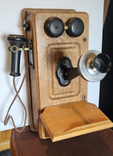 Antique Oak Wall Telephone picture