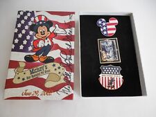 2002 Signed Mickey's Star Spangled Event 3 Pin Boxed Set Walt Disney World 23565 picture