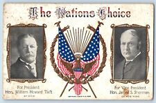 Dodgeville WI Postcard The Nations Choice President Taft And Sherman Political picture