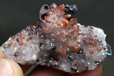 33.5g Rare Natural Red Quartz Crystal & Pyrite Mineral Specimen/China picture