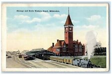 c1920's Chicago And North Western Depot Exterior Milwaukee Wisconsin WI Postcard picture
