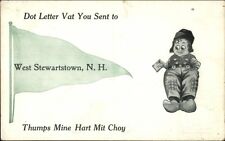 West Stewartstown NH Dutch Comic Pennant c1915 Postcard picture