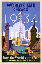 1934 Worlds Fair Chicago Tour the World Vintage Style Travel Poster - 20x30 picture