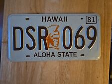 License Plate, Hawaii, Aloha State, 1981, Passenger, DSR King Kamehameha 069 picture