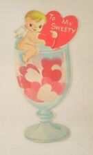 Valentine Card Cupid And Heart On Glass Ice Cream Cup To My Sweety Unused picture