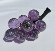 Vintage Lucite Acrylic Grape Cluster Purple Confetti Glitter MCM Lavender Bunch picture