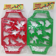 2 VTG 9-in-1 Cookie Cutter Sheet Holiday Christmas Baking Made Hong Kong #D23 picture