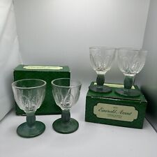Two VINTAGE AVON 1982 EMERALD ACCENT CORDIAL GLASSES SETS OF 2 picture