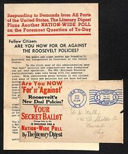 The Literary Digest Nation Wide Roosevelt's New Deal Policy Poll Circular &Cover picture