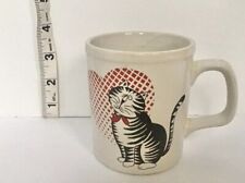 Cat Cup Mug Vintage Hearts Valentine's Cute Coffee Mug 80's picture