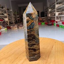 430g WOW Natural Rare Pietrsite Crystal Obelisk Quartz Tower Point Healing Y690 picture