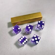 5PCS 19mm A Grade Without Serial Set of Casino Dice-Purple Craps Straight Sharp picture