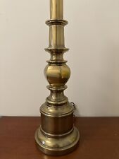 Vintage Stiffel Solid Brass Column Table Lamp Mid Century  - 27.5” H picture