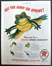 1954 Texaco PRINT AD Features Frogs Great Vintage Fun Colorful Art picture