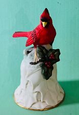 🔥Vintage AVON Christmas Cardinal Bird and Flower Porcelain Bell picture