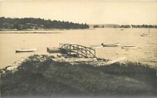 Postcard RPPC Maine East Boothbay 1928 Waterfront Pier 23-4990 picture