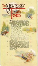 Rare Exceptional 1916 New Jersey Tour Road Map & Guide Beautiful Illustrations picture
