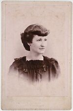 CIRCA 1890s CABINET CARD CHASE GORGEOUS YOUNG LADY IN DRESS NEWARK OHIO picture