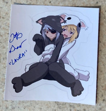 Laura & Charl Cat Girl Infinite Stratos Sticker SIGNED by TIFFANY GRANT/Laura VA picture