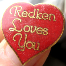 REDKEN hair shampoo products vintage 1980s quality metal enamel pin brooch BADGE picture
