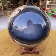 1285g RARE Natural blue Volcanic Rock agate Sphere Quartz Crystal Ball Healing picture