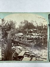 1882 The Great Grinnell Cyclone Tornado Iowa Disaster Bierstadt Stereoview Photo picture