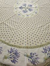 Le Chuny Lavender Cream Tablecloth Round French Country Provincial Coated Cotton picture