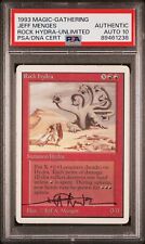 1993 MAGIC THE GATHERING ROCK HYDRA UNLIMITED JEFF MENGES AUTOGRAPHED PSA 10 picture
