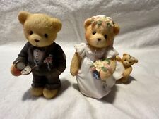  Cherished Teddies Priscilla Hillman Wedding - 3 Bears, 2 Frames and 1 plate picture