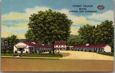Gorham, New Hampshire Postcard TOURIST VILLAGE MOTEL Route 2 Roadside Linen 1953 picture