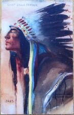 Native American 1921 Postcard-Chief Eagle Feather-Peterson/Artist-Signed, Tammen picture