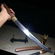 JAPAN SAMURAI DAGGER SWORD KATANA KNIFE T10 STEEL CLAY TEMPERED WAKIZASHI SHARP picture