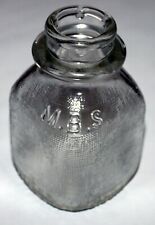 1959 MBS Indianapolis IN half 1/2 pt pint square milk bottle clear glass  picture