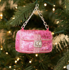 fashion purse ornament pink sequin glass picture
