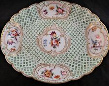 English Regency Coalport Porc. Bowl w/3 & 4 Leaf Clovers, 10x 8. 200+ years old picture
