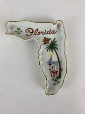 Vintage Florida State Ceramic Japan Trinket Dish Ashtray Sherry Miami Flamingo picture