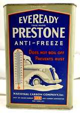 1929 Vintage EVEREADY PRESTONE 1 Gallon Anti - Freeze Can Car Graphics picture