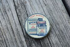 Antique VICKS VAPORUB Test Sample Tin Litho Medicine Can Balm Salve Remedy picture