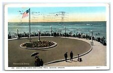 1931 SEASIDE, OR Postcard-  END OF THE LEWIS AND CLARK TRAIL SEASIDE picture