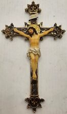 Wall Mounted Resin Jesus Christ on Inri Cross Wall Crucifix Home New In Box.  T4 picture
