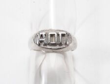 Vintage Alpha Omicron Pi ΑΟII College Sorority Sterling Silver Signet Ring Sz 4 picture