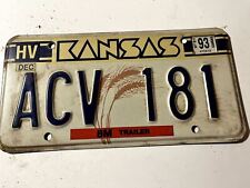Vintage 1993 Harvey County Kansas License Plate ACV181 picture
