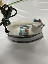Vintage General Electric GE Steam Dry Iron Chrome w/ Blue Cord USA Works picture